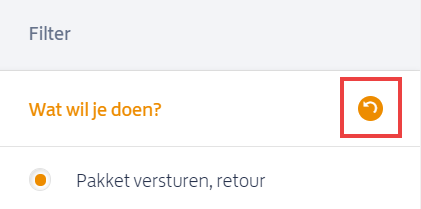PostNL-punt zoeken, selectie ongedaan maken